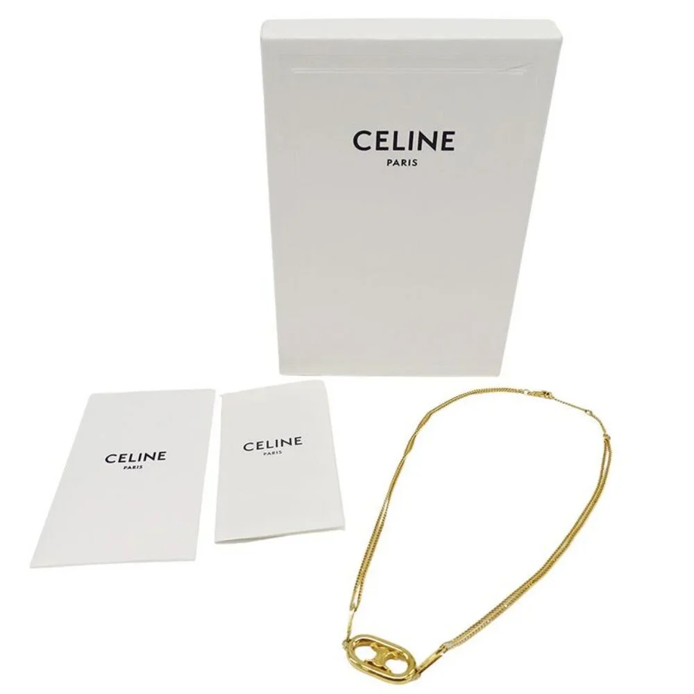 Celine Necklace Triomphe Gold 2 Strand Necklace Accessories - Picture 4 of 13